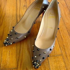 Christian Louboutin Spiked Pointed Toe Stiletto Pumps Women's Size 37.5